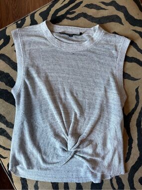Veronica Beard Light Gray Sleeveless Twist-Front Tank